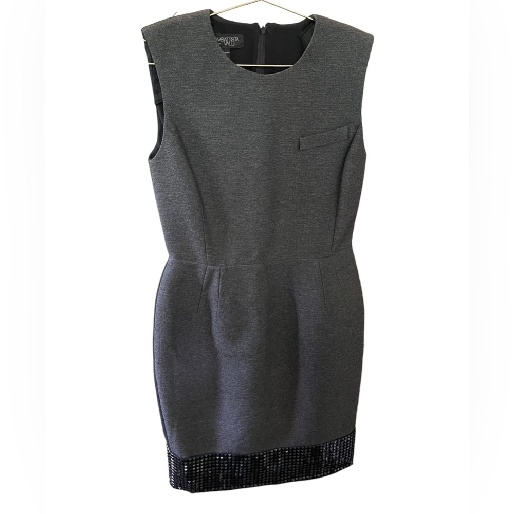 GIAMBATTISTA VALLI CHARCOAL GREY WOOL DRESS